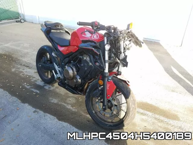 MLHPC4504H5400189 2017 Honda CB500, Fa - Abs