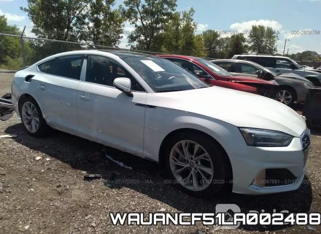 WAUANCF51LA002488 2020 Audi A5, Sportback Premium