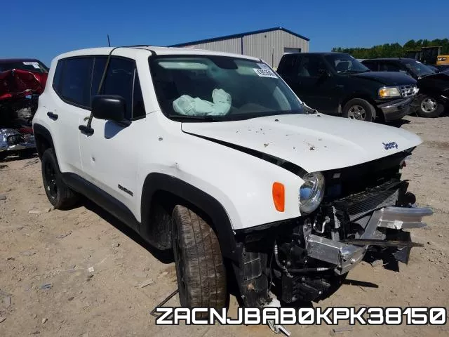 ZACNJBAB0KPK38150 2019 Jeep Renegade, Sport