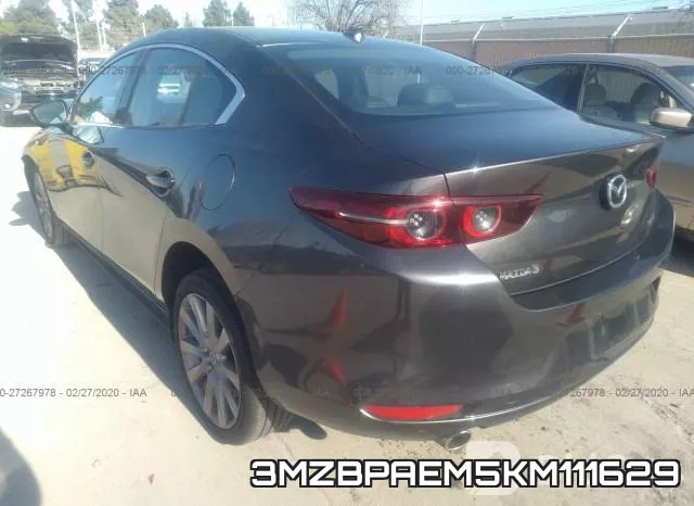 3MZBPAEM5KM111629 2019 Mazda 3, Premium