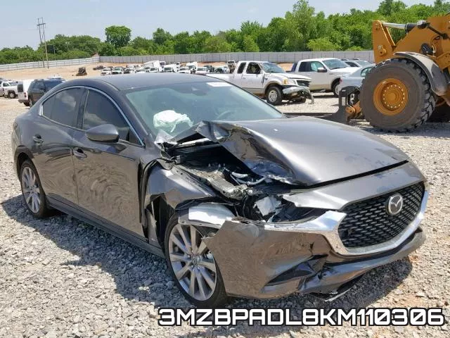 3MZBPADL8KM110306 2019 Mazda 3, Preferred