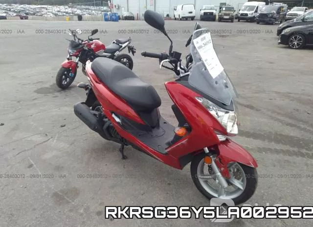 RKRSG36Y5LA002952 2020 Yamaha XC155