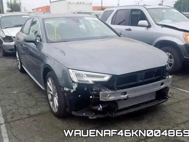 WAUENAF46KN004869 2019 Audi A4, Premium Plus