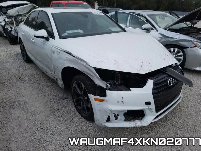 WAUGMAF4XKN020777 2019 Audi A4, Premium