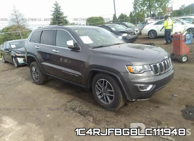 1C4RJFBG8LC111948 2020 Jeep Grand Cherokee, Limited