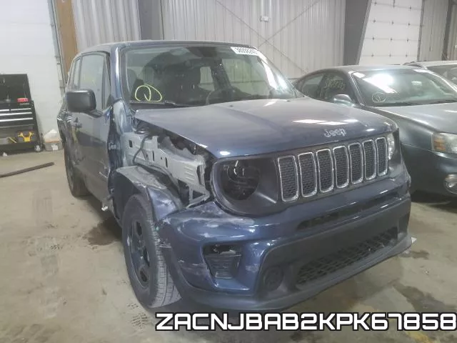 ZACNJBAB2KPK67858 2019 Jeep Renegade, Sport