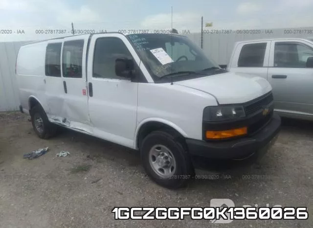 1GCZGGFG0K1360026 2019 Chevrolet Express, Cargo Van