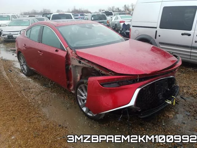 3MZBPAEM2KM100992 2019 Mazda 3, Premium