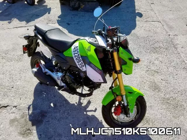 MLHJC7510K5100611 2019 Honda GROM