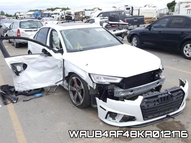 WAUB4AF48KA012176 2019 Audi S4, Premium Plus