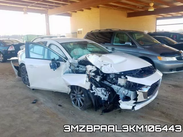 3MZBPAAL3KM106443 2019 Mazda 3, Select