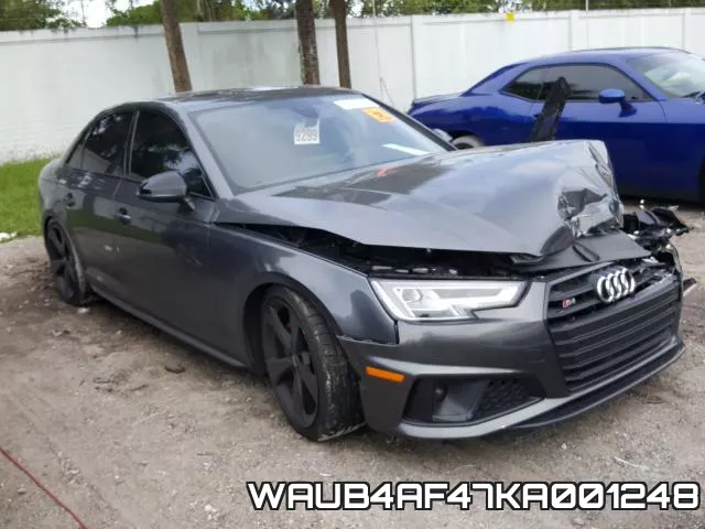 WAUB4AF47KA001248 2019 Audi S4, Premium Plus