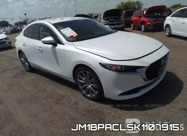 JM1BPACL5K1107915 2019 Mazda 3, Sedan W/Select Pkg