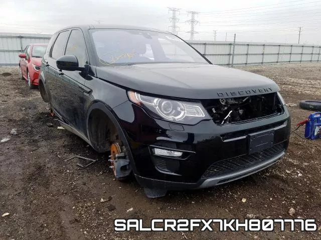 SALCR2FX7KH807776 2019 Land Rover Discovery, Hse