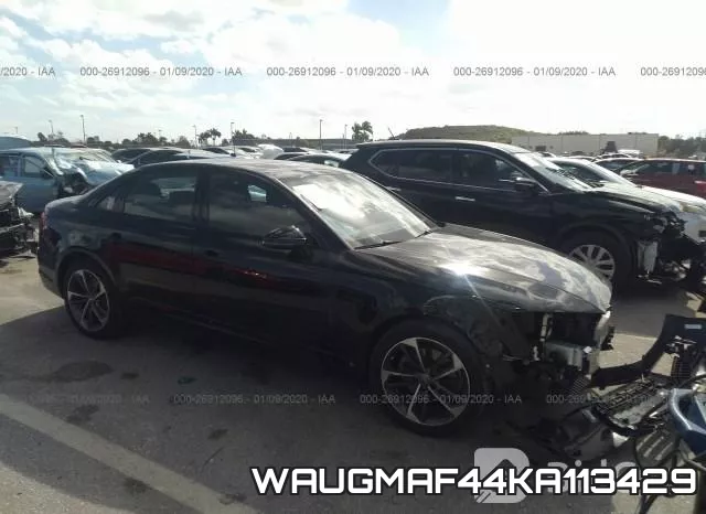 WAUGMAF44KA113429 2019 Audi A4, Premium/Titanium
