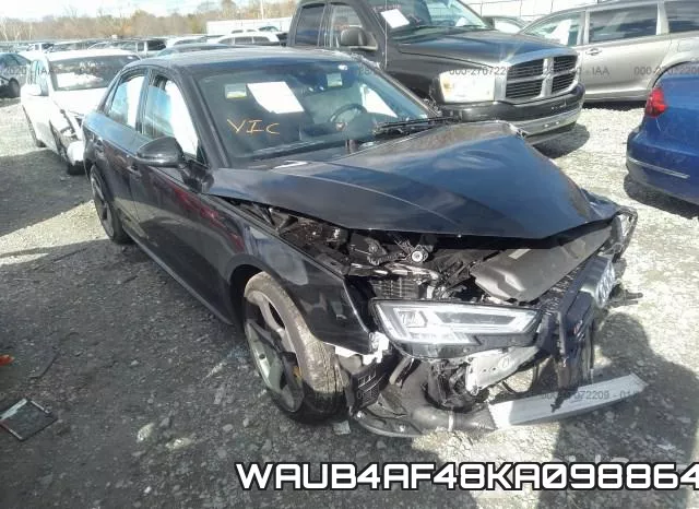 WAUB4AF48KA098864 2019 Audi S4, Premium Plus