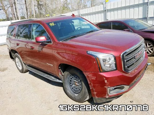 1GKS2BKC1KR170778 2019 GMC Yukon, Slt
