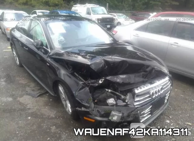 WAUENAF42KA114311 2019 Audi A4, Premium Plus