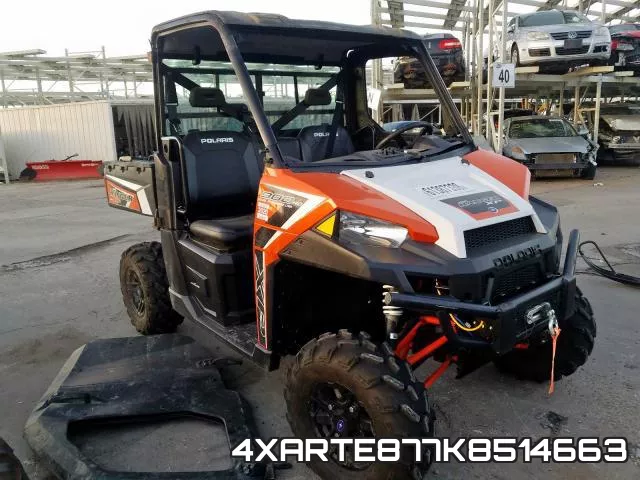 4XARTE877K8514663 2019 Polaris Ranger, Xp 900 Eps