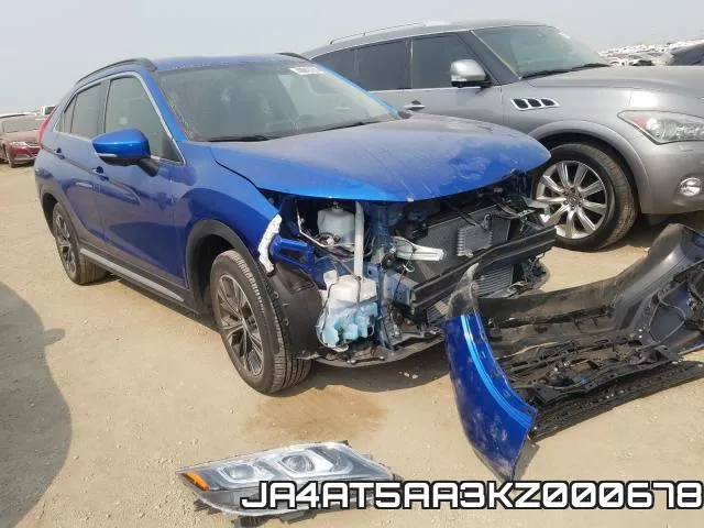 JA4AT5AA3KZ000678 2019 Mitsubishi Eclipse, SE