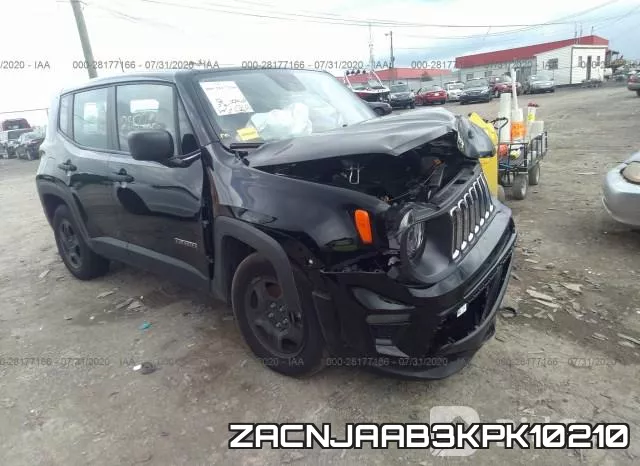 ZACNJAAB3KPK10210 2019 Jeep Renegade, Sport