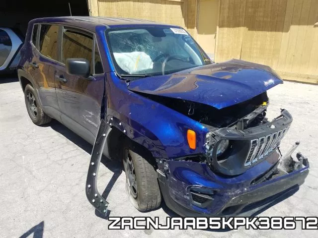 ZACNJAAB5KPK38672 2019 Jeep Renegade, Sport