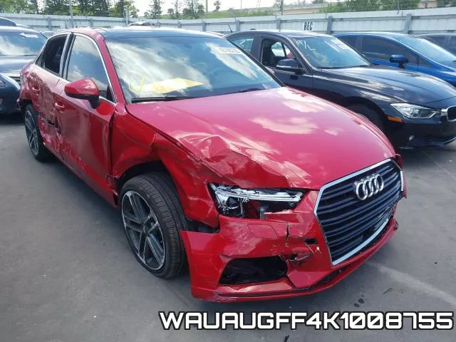 WAUAUGFF4K1008755 2019 Audi A3, Premium