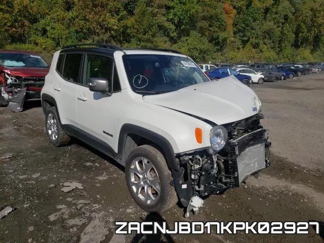 ZACNJBD17KPK02927 2019 Jeep Renegade, Limited