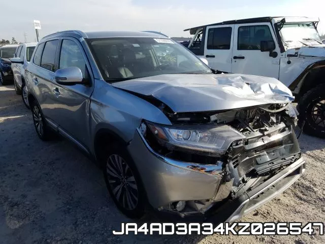 JA4AD3A34KZ026547 2019 Mitsubishi Outlander, SE