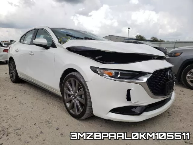 3MZBPAAL0KM105511 2019 Mazda 3, Select