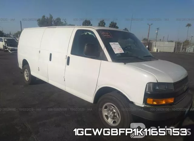 1GCWGBFP1K1165753 2019 Chevrolet Express, Cargo Van