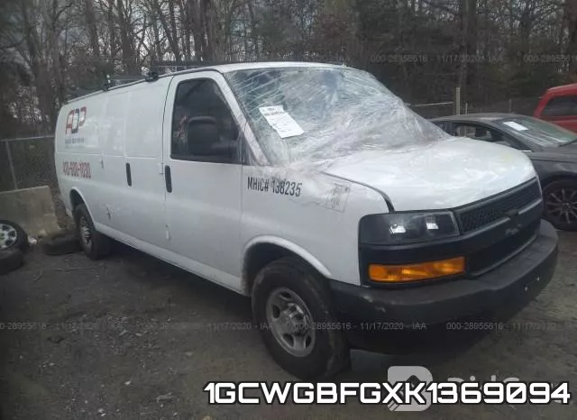 1GCWGBFGXK1369094 2019 Chevrolet Express, Cargo Van