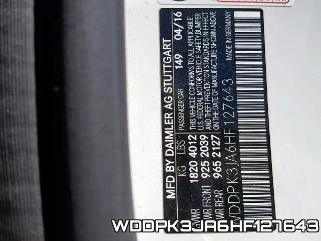 WDDPK3JA6HF127643 2017 Mercedes-Benz SLC-Class,  300