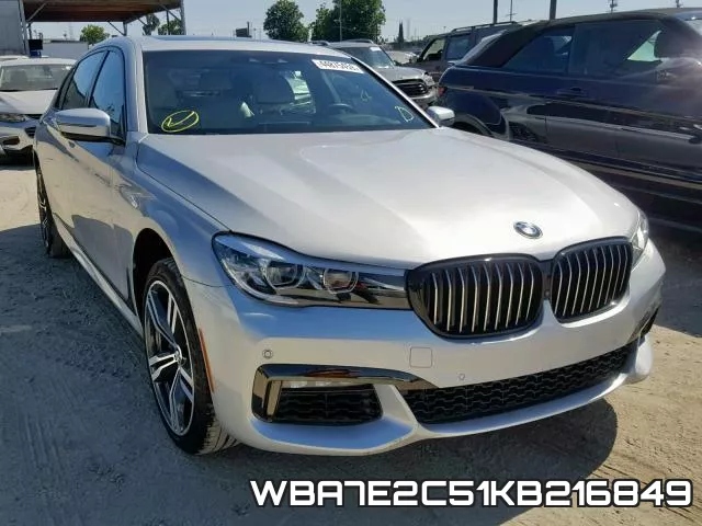 WBA7E2C51KB216849 2019 BMW 7 Series, 740 I