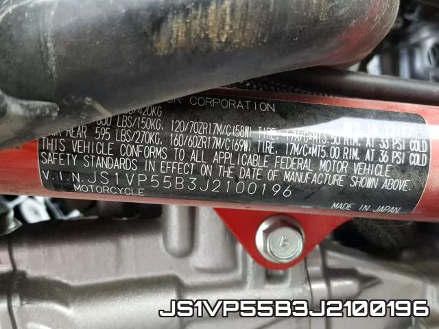JS1VP55B3J2100196 2018 Suzuki SFV650
