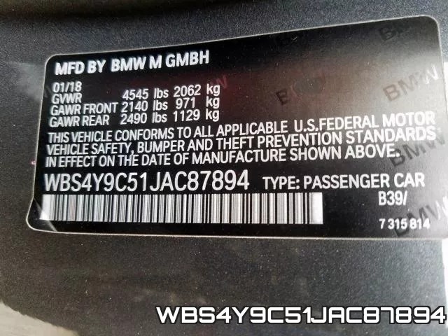 WBS4Y9C51JAC87894 2018 BMW M4