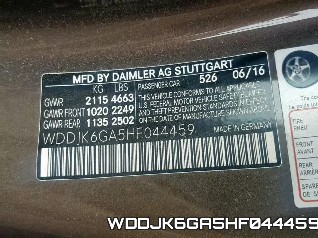 WDDJK6GA5HF044459 2017 Mercedes-Benz SL-Class,  450