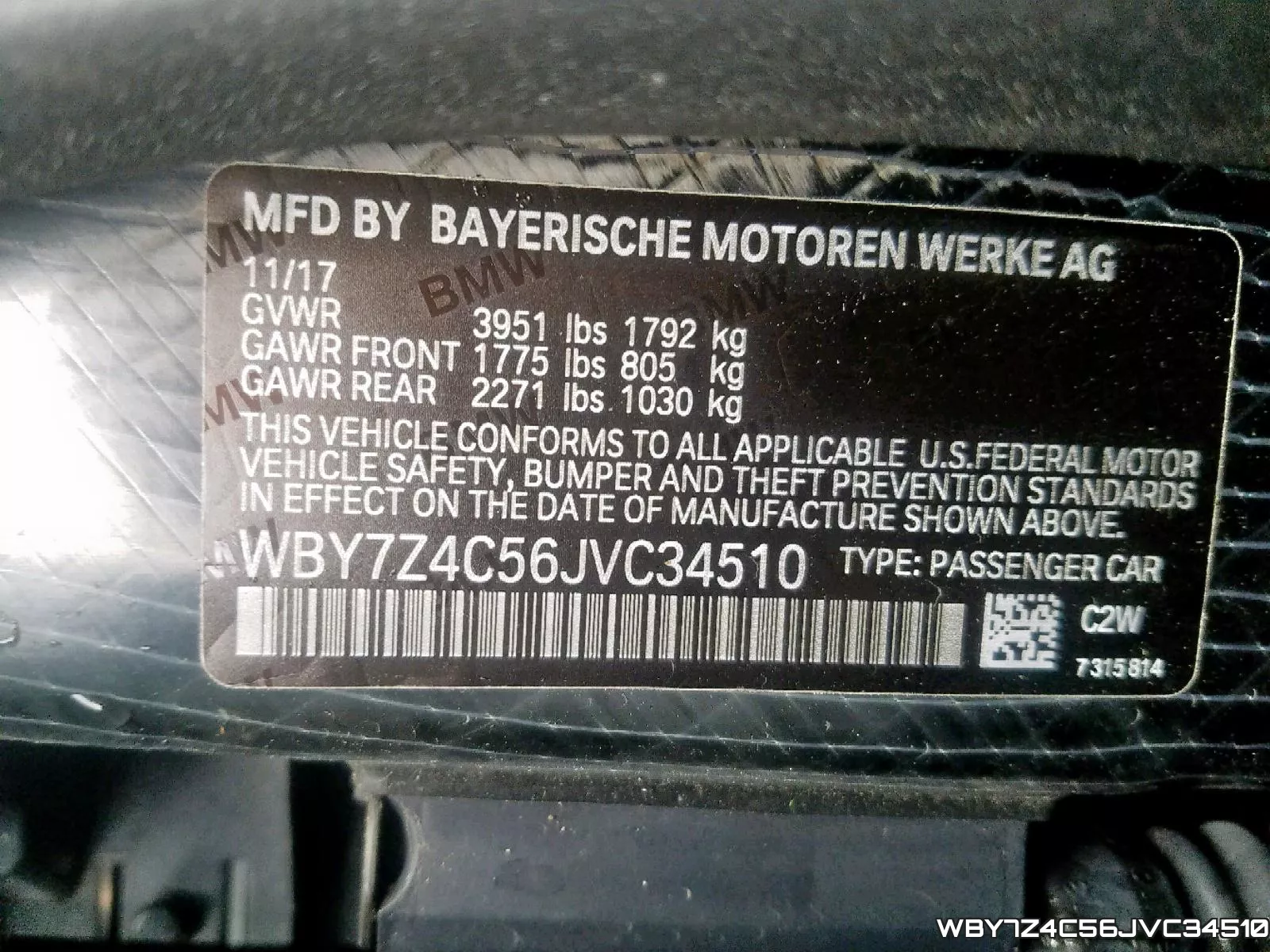 WBY7Z4C56JVC34510 2018 BMW I3, Rex