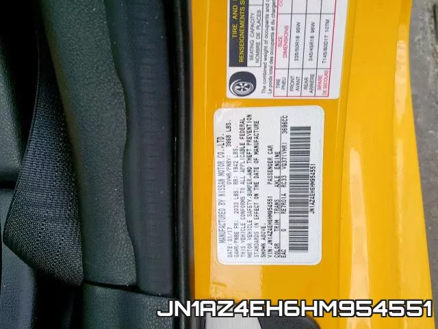 JN1AZ4EH6HM954551 2017 Nissan 370Z, Base