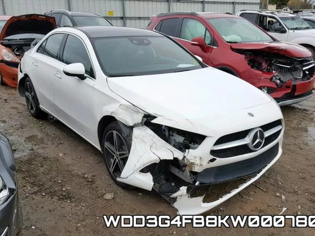 WDD3G4FB8KW000780 2019 Mercedes-Benz A-Class,  220