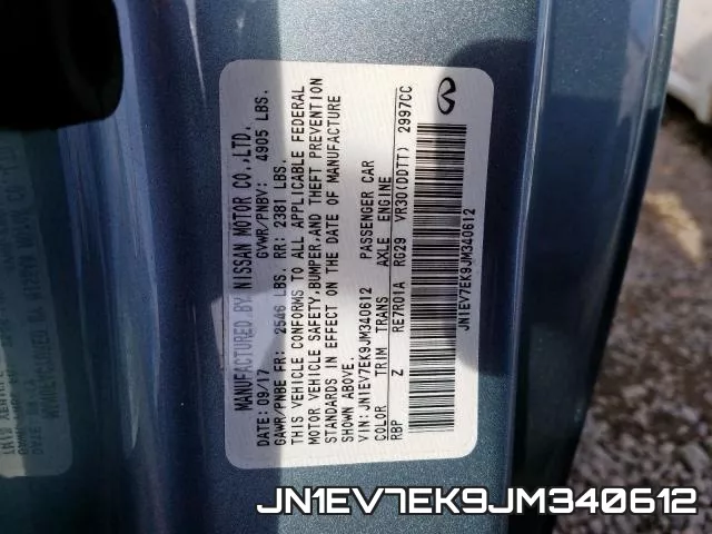 JN1EV7EK9JM340612 2018 Infiniti Q60, Luxe 300