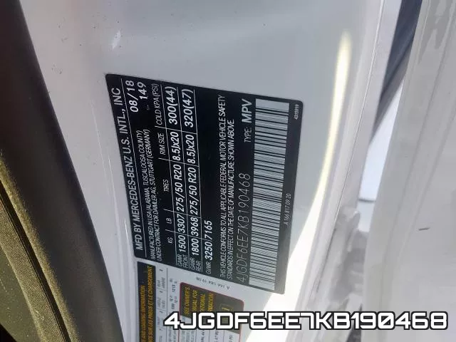 4JGDF6EE7KB190468 2019 Mercedes-Benz GLS-Class,  450 4Matic