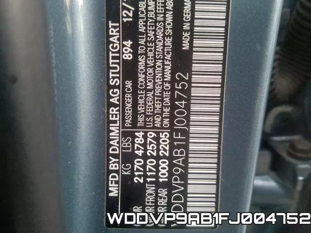 WDDVP9AB1FJ004752 2015 Mercedes-Benz B-Class,  Electric