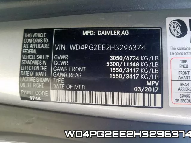 WD4PG2EE2H3296374 2017 Mercedes-Benz Metris