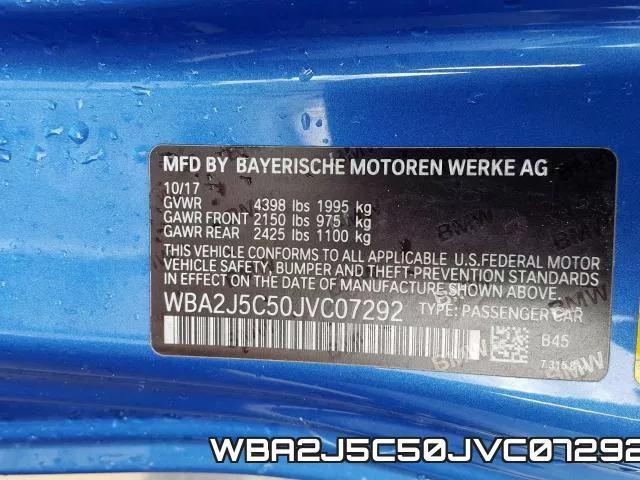 WBA2J5C50JVC07292 2018 BMW 2 Series, M240I