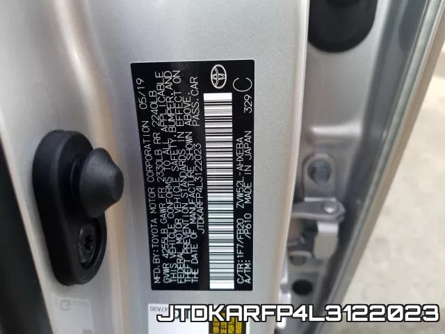JTDKARFP4L3122023 2020 Toyota Prius, LE