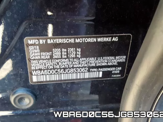 WBA6D0C56JG853062 2018 BMW 6 Series, 640 I Gran Coupe