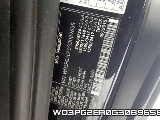 WD3PG2EA0G3089658 2016 Mercedes-Benz Metris