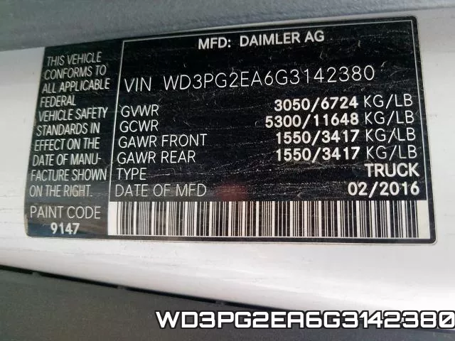 WD3PG2EA6G3142380 2016 Mercedes-Benz Metris