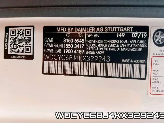 WDCYC6BJ4KX329243 2019 Mercedes-Benz G-Class,  550